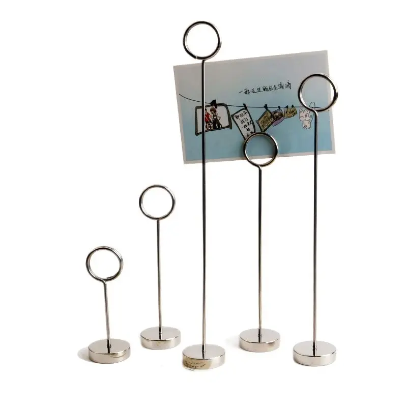 

Mental Table Place Card Holder Wedding Party Desktop Decoration Stainless Steel Photo Clip Table Number Stand