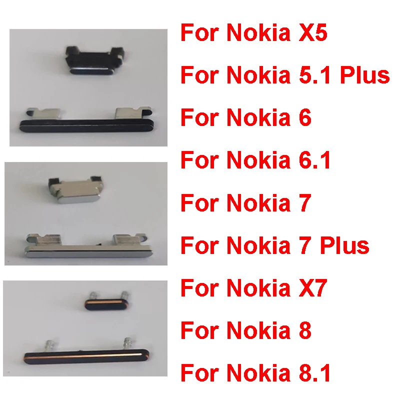 Power Volume Buttons For Nokia 5.1 7 Plus X5 6 6.1 7 X7 8 8.1 ON OFF Power Volume Small Side Key Button Up Down Replacement Part