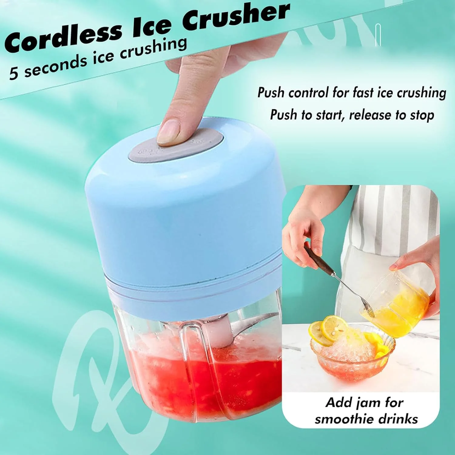 Shaved Ice Machine   Ice Crushers for  Small Portable Ice Shaver Machine Multi-Purpose   Machine for Homemade Smoothie Drinks Su