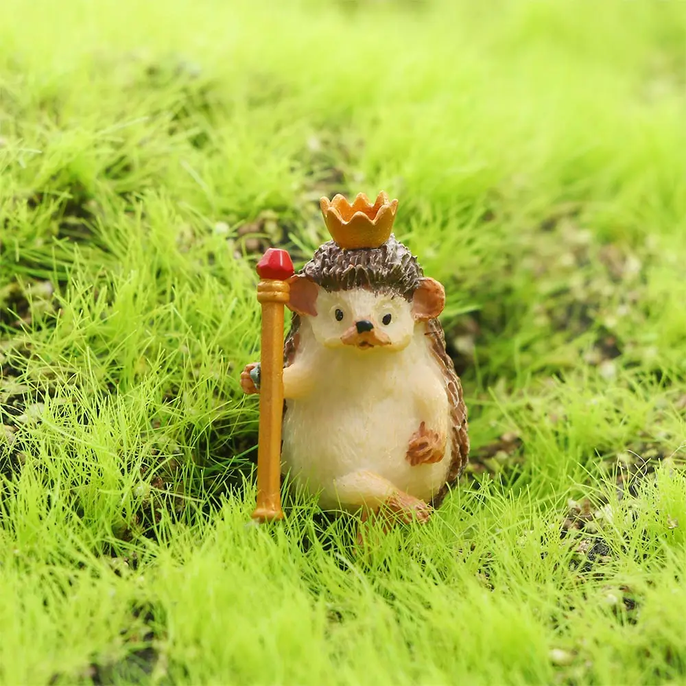 5 Styles Artificial Hedgehog Models Miniature Figurines Fairy Garden Decoration Home Desktop Ornaments Resin Crafts Toys Gifts