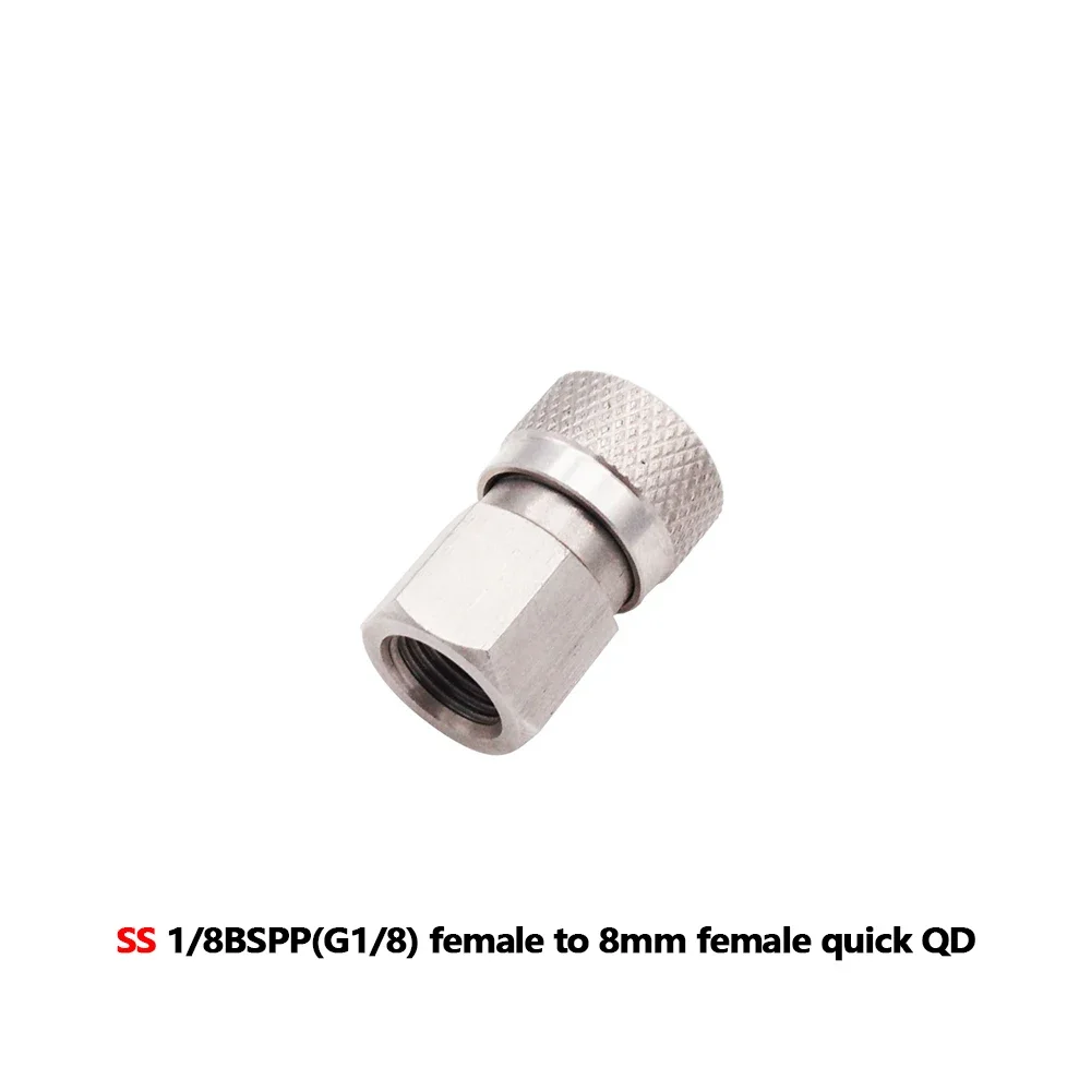 HPA GAS Foster Quick Disconnect AIR CO2 QC02 M10 NPT BSP G1/8" Füllnippel Stecker/Buchse Adapter Kopplerstecker 8mm – Detail 6