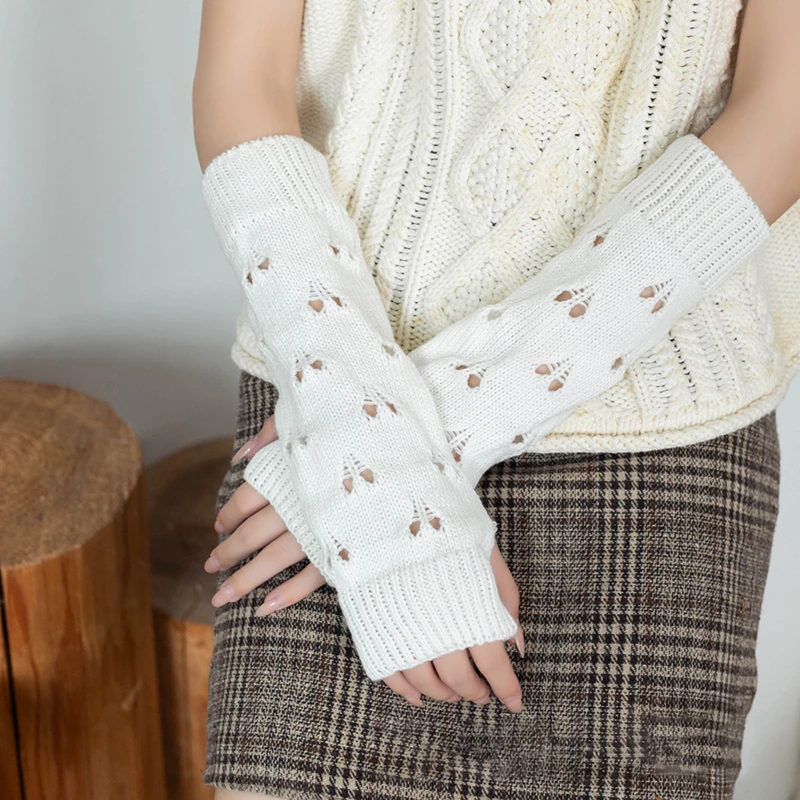 

Background For Photography Nails Hollowed Out Fingerless Knitted Gloves Girl Long Hand Sleeves Nail Shooting Props Display