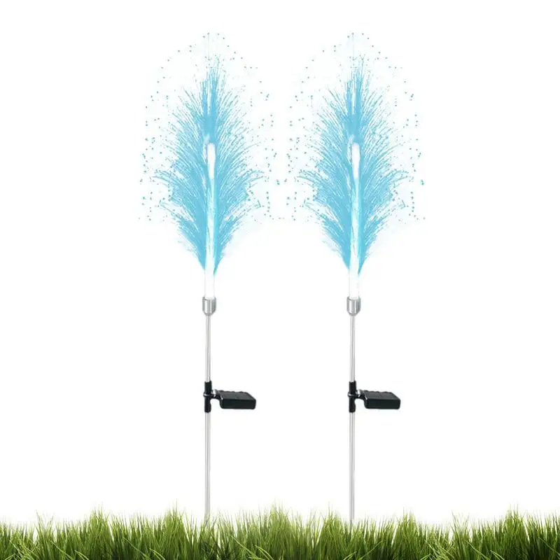 Lampes solaires étanches à fibre optique avec télécommande, lampe proxy pour document de jardin, décorations de cour et de cour, 2 pièces