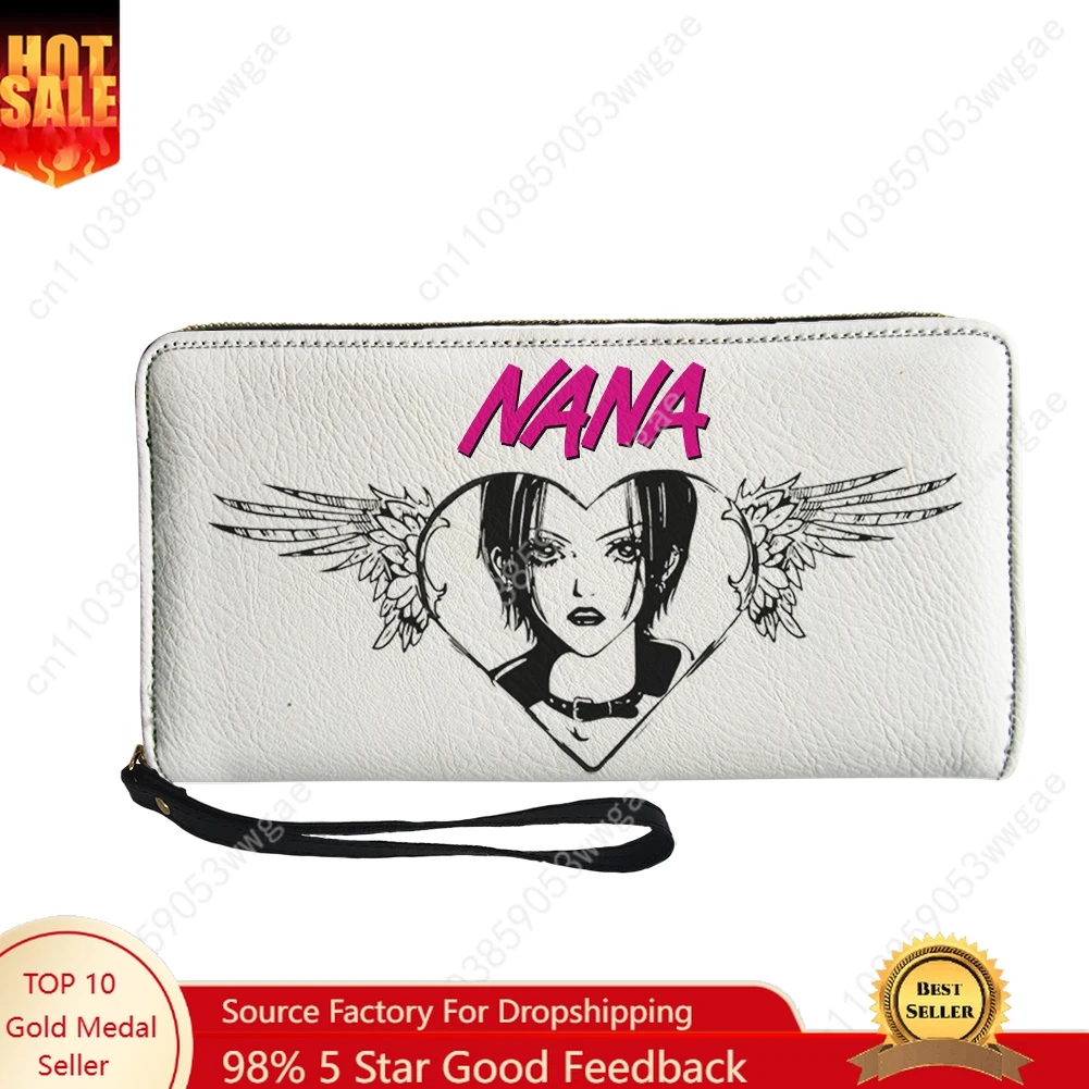 

NANA Anime Wallet Purse Mens Womens Teenagers Zipper Long Wallet Double Print Commuter Customized Photo Portable Wallet Gift Bag