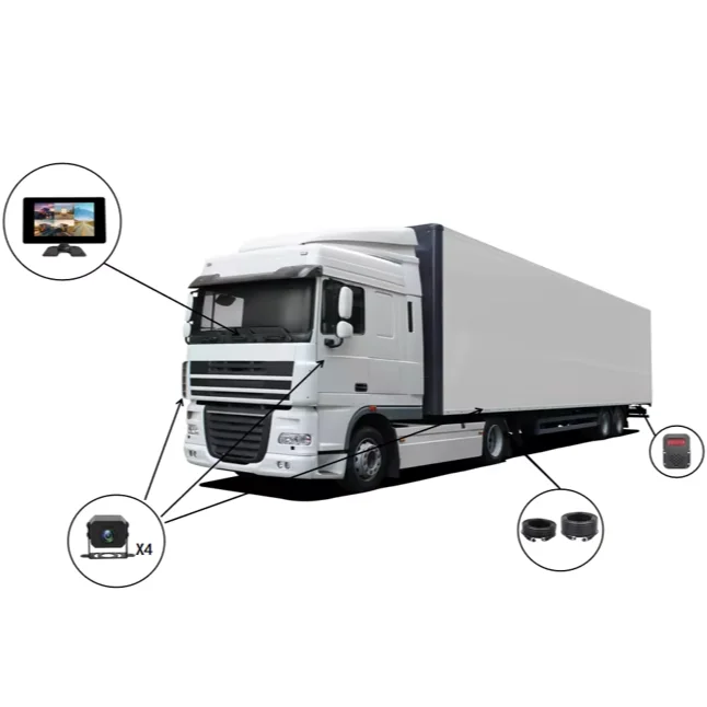 AI 7'Inch 1080P Direct Vision Standard Camera Warning Systems All-in-one DVR Monitor Kits for UK Lorry Trucks Safe System BSDnew