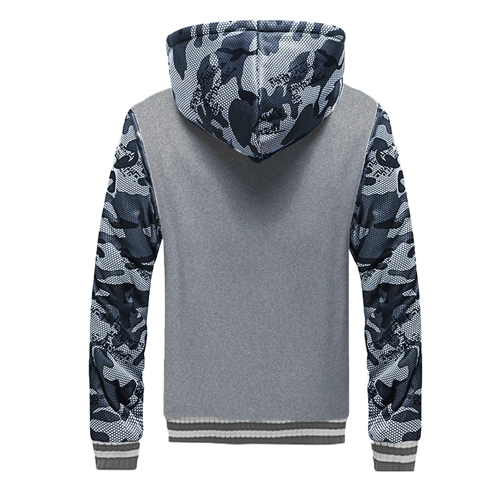 Männer Winter Jacke Camouflage Verdicken Jacken Mit Kapuze Fleece Langarm Unten Jacke Mann Casual Streetwear männer Kleidung – Detail 7