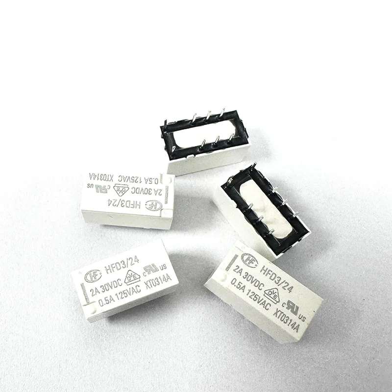 10pcs brand new original HFD3/24 signal 24V 24VDC 8-pin 2A 2 on/off HFD3 24 relay