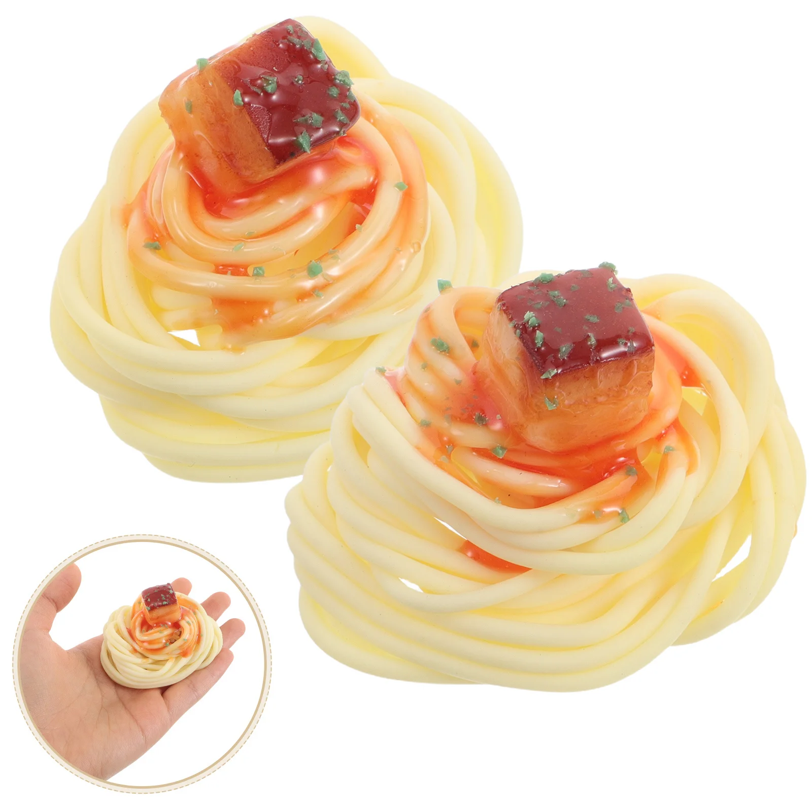 2pcs Realistic Spaghetti Artificial Noodle For Display Simulation Food Props Kids Kitchen Pretend Play Scene Layout Decor