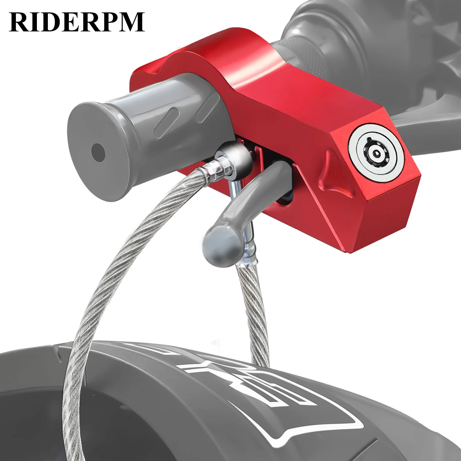 RIDERPM Motorcycle Handlebar Lock Motorcycle Helmet Lock Brake Lock Anti-Theft Grip Lock Combo bicycle security equipment