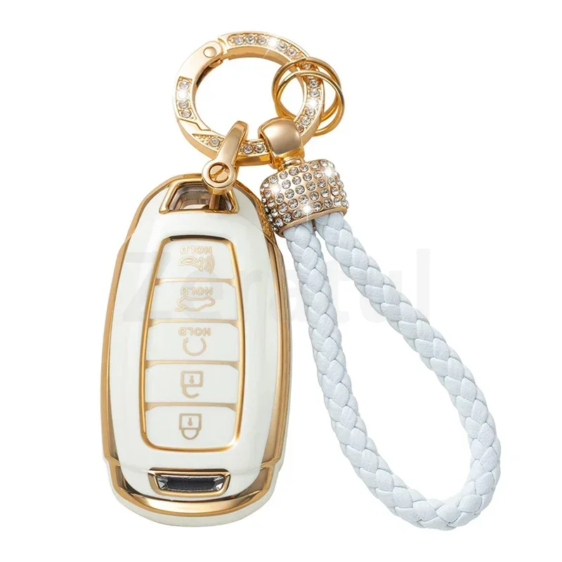5 Buttons TPU Car Key Cover Case for Hyundai Palisade 2021 Ix35 Tucson Accent Santa Fe Solaris ELANTRA Azera Key Accessories