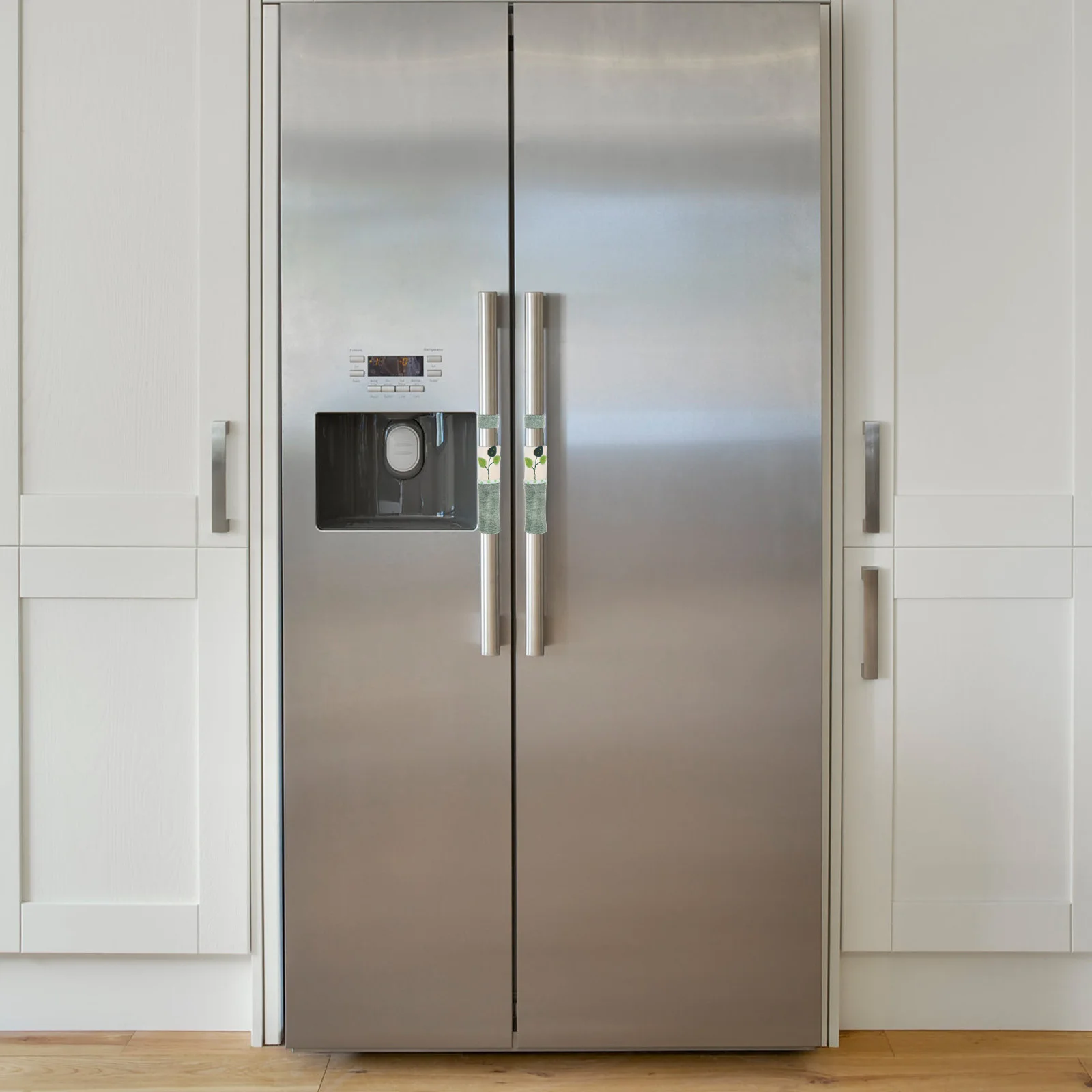 

2Pcs Fridge Handle Covers Anti-Static Comfortable Fabric Bright Color Elegant Design for Kitchen Cabinet Microwave Oven Living