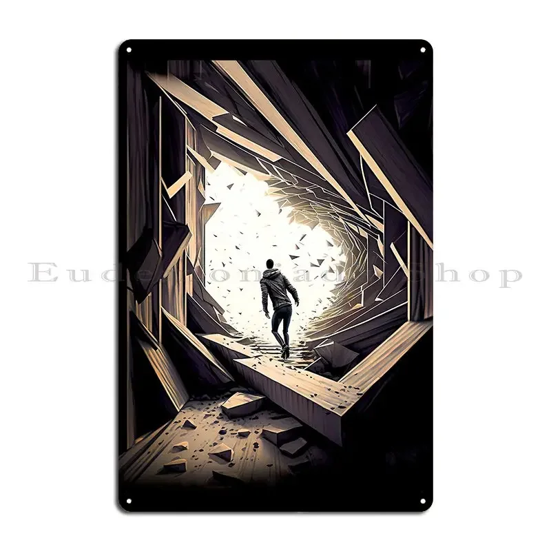 Being Courageous Confronting Fear No 2 On A Dark Background Metal Plaque Cinema Classic Bar Printed Design Tin Sign Poster