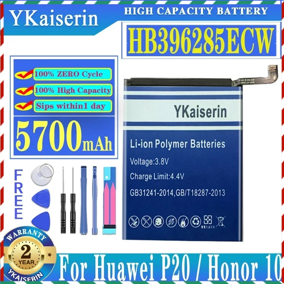 

New Replacement Phone Battery HB396285ECW 5700mAh For Huawei P20 Honor 10 Lite Batteries
