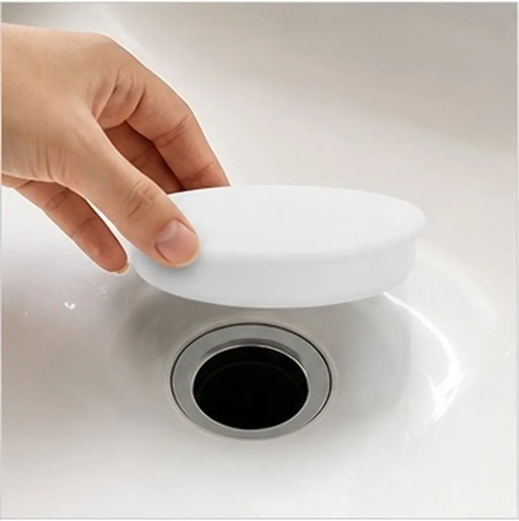 Silicone Hole Plug White Soft Flexible Leakproof Bathtub Drain Stopper Shower Tub Seal Cover Fits 3.5 Inch Hole