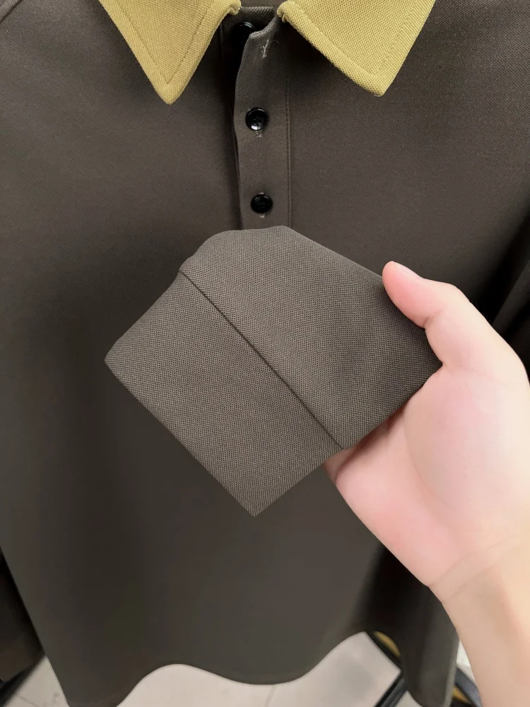 Hochwertiges Luxus-Langarm-Poloshirt für Herren, Frühling-Herbst, neuer Trend, Markenprodukt mit niedlicher Hundestickerei, koreanisches Casual-T-Shirt mit Reverskragen. – Detail 20