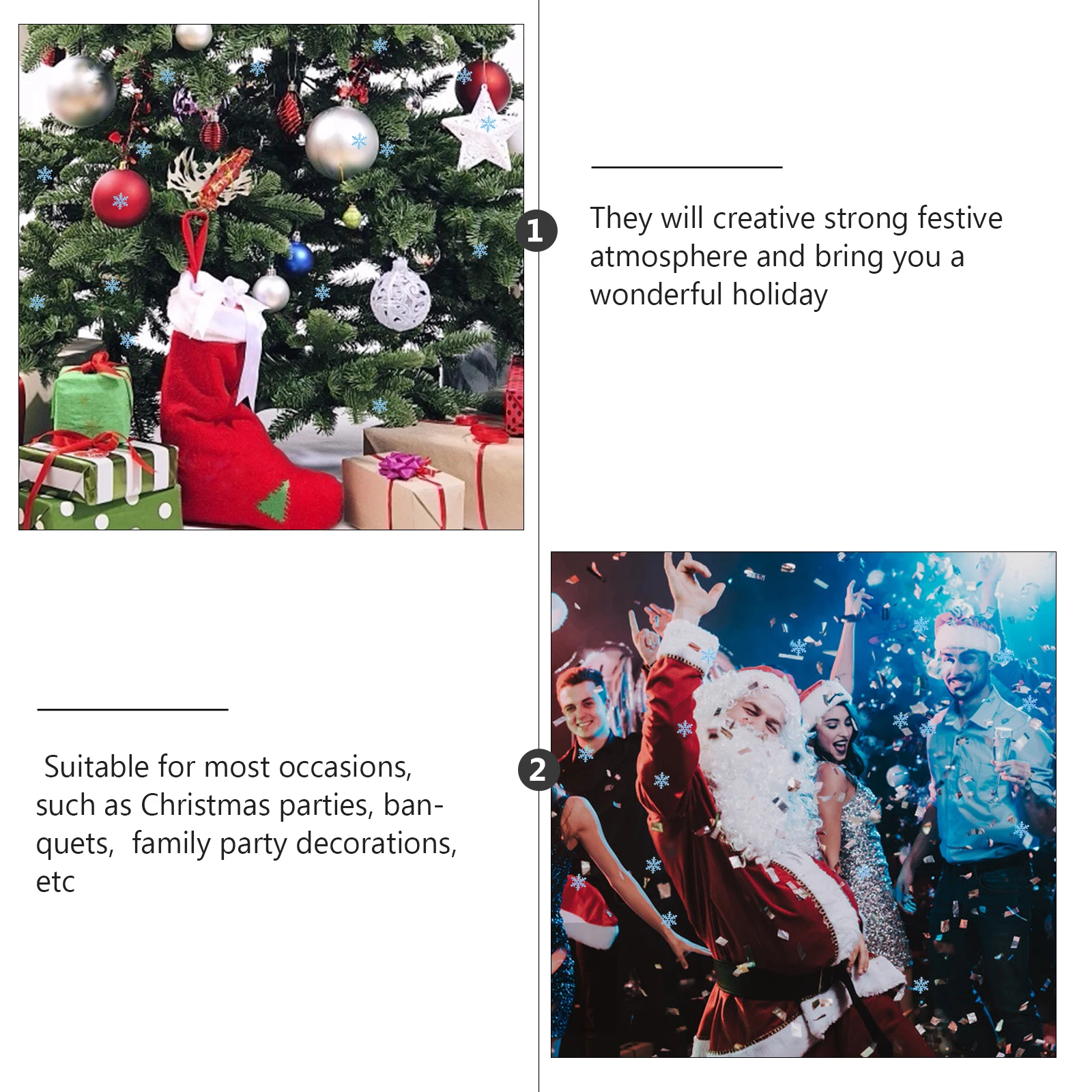 

600 Pcs Snowflakes and Confetti Party Decorations Shape Winter Cloth Beautiful