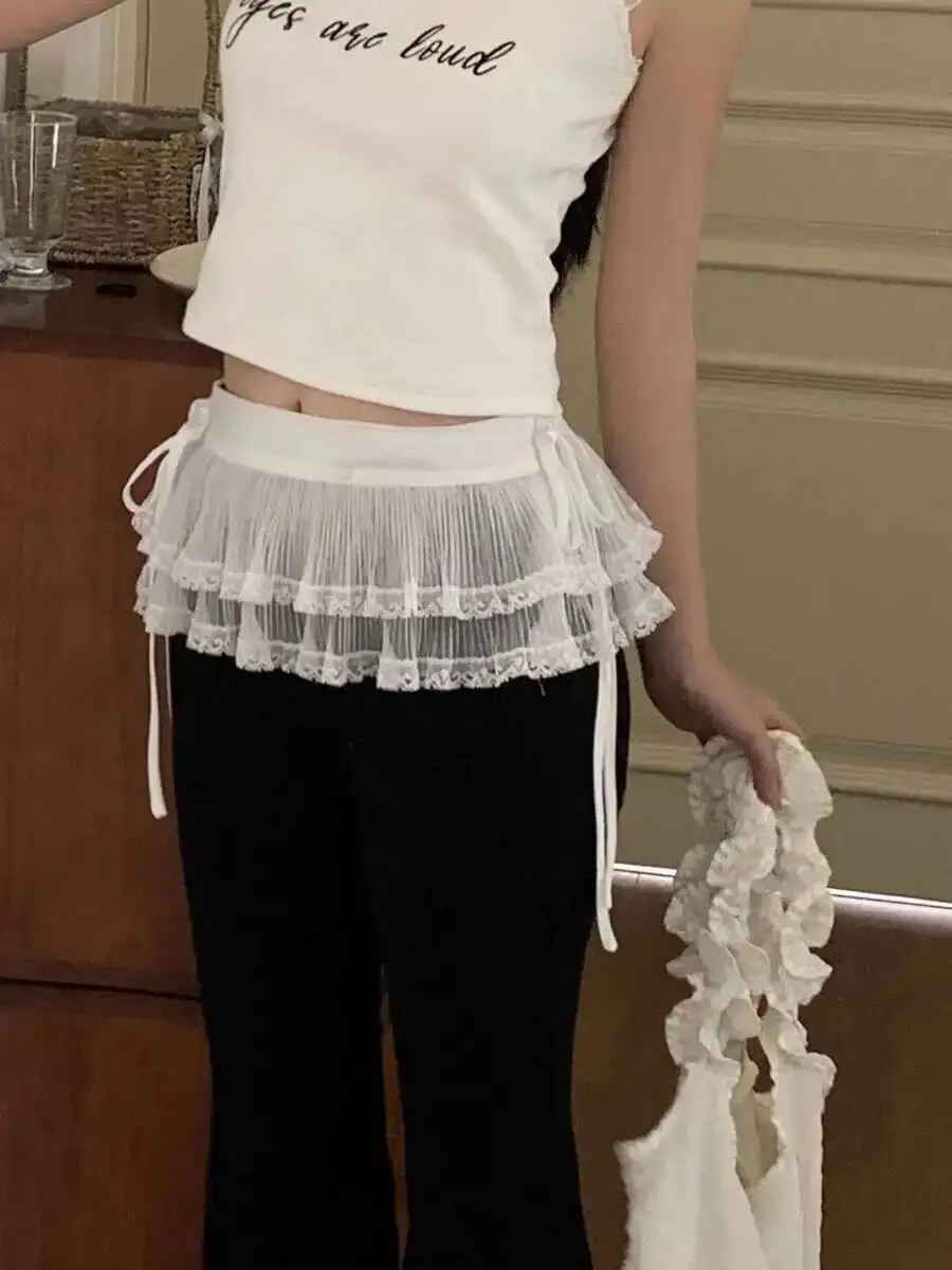 White High Waist A-Line Skirt For Women Ele Sle Commute Simple Fabric Blend Ort Skirt Summer New Arrival Mini Skirts K8O8