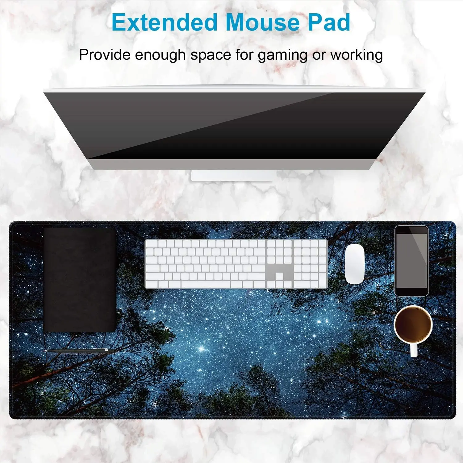 Forest Starry Gaming Mouse Pad 400x900x3MM Cute Extra Large XXL Desk Mouse Keyboard Mat Non-Slip Working Game gaming accessories