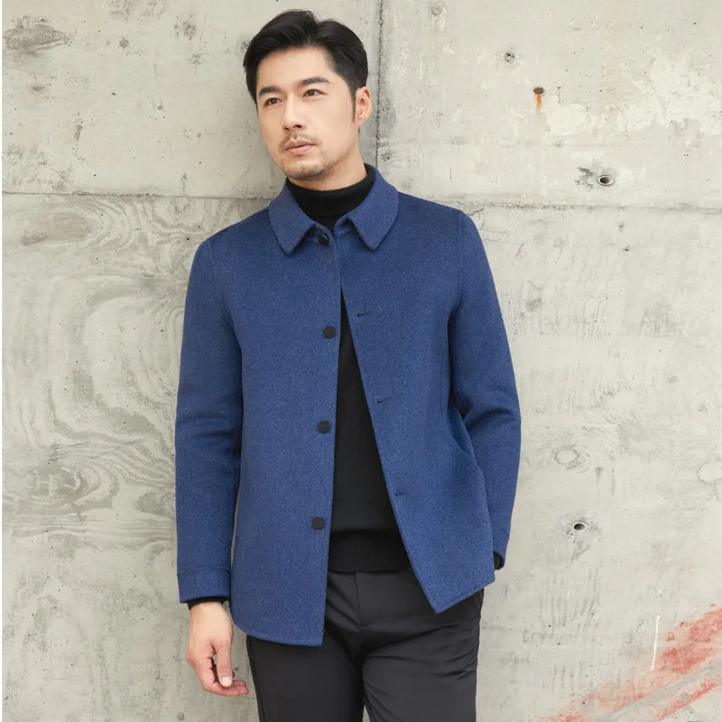 2024 Men's pure color 100% wool coat store opened, special price comfortable warm autumn and winter fashion men's jackets