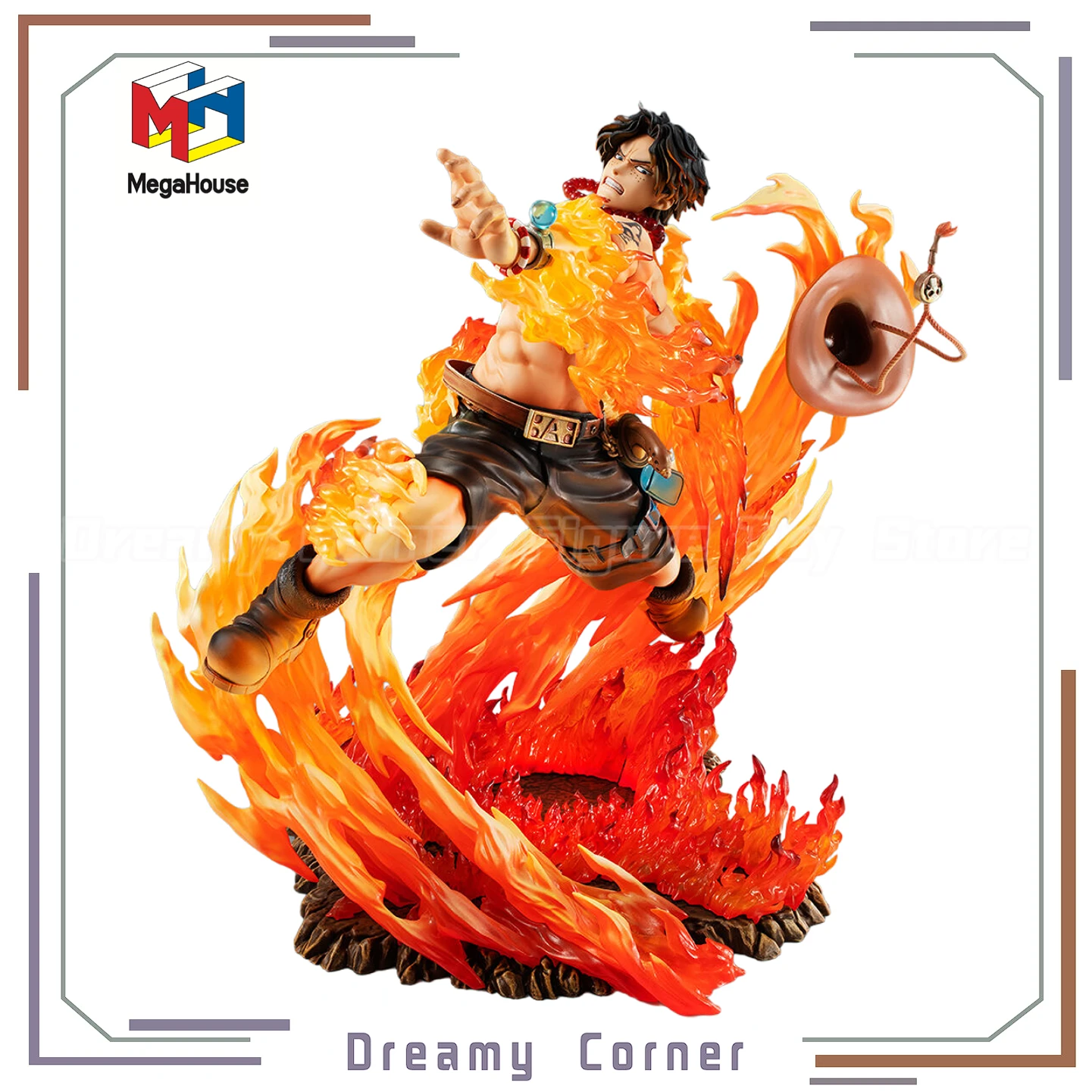 

【В наличии】Оригинальная фигурка MegaHouse POP NEO-MAXIMUM ONE PIECE PORTGAS.D.ACE, модель с орнаментом, игрушка