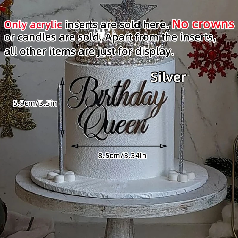 Prinzessinnen- und Königinnen-Thema Acryl Cake Topper für Mädchen Sweet 16 Mitzvah Babyparty Geburtstagstorten-Deko Party-Feier-Zubehör – Detail 14