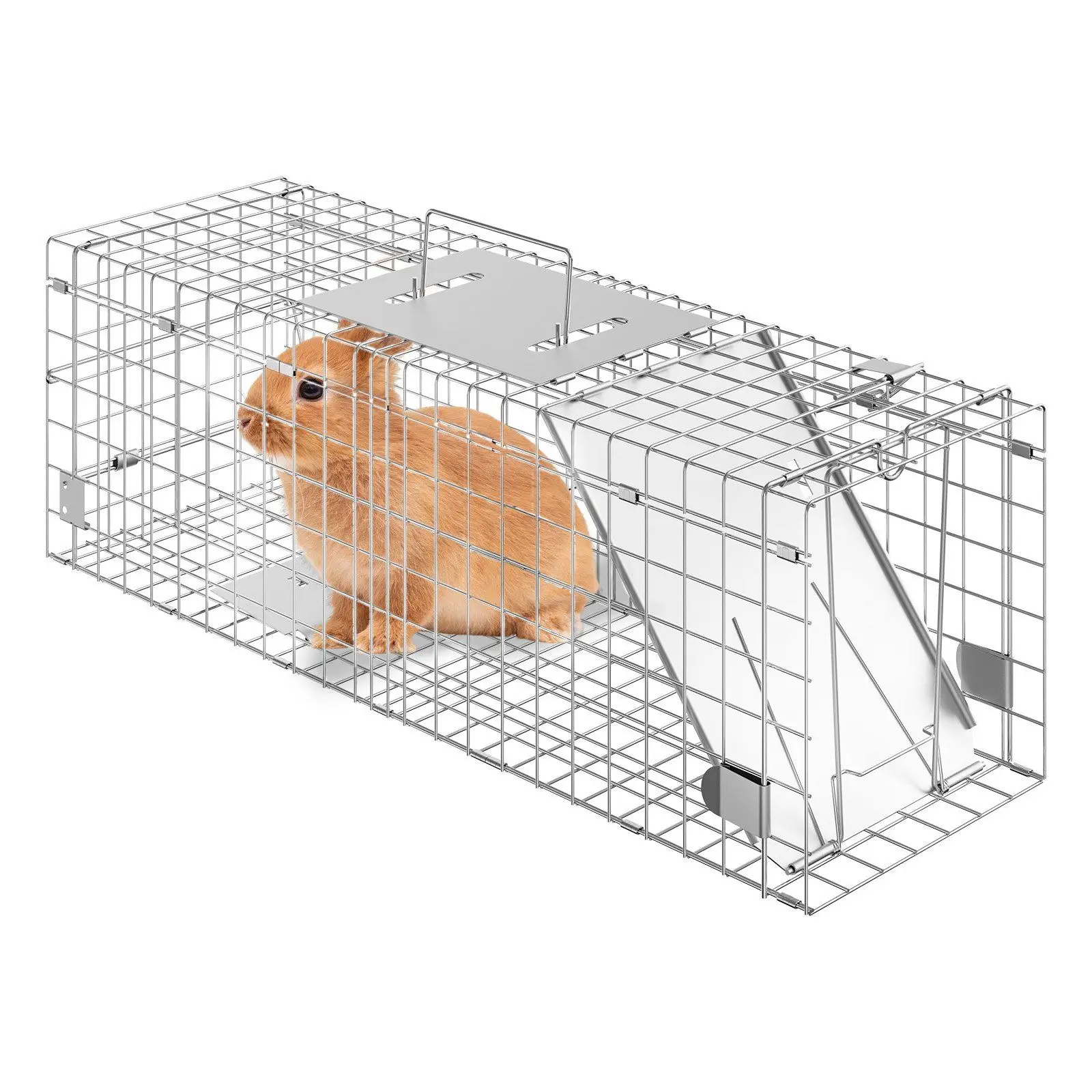 

Клетка-ловушка VEVOR для животных 24x8x8 из оцинкованного железа для кошек, кроликов, белок, енотов, бурундуков