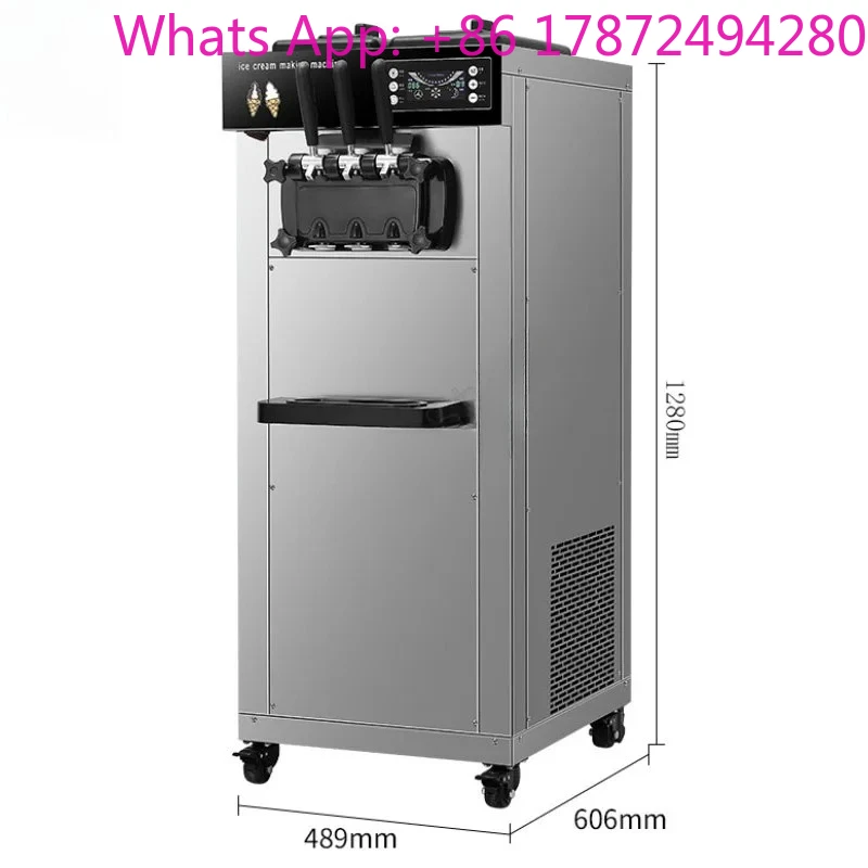Commercial Soft Ice Cream Machine 12L Intelligent Control Small Vertical Table Type Three-Color  Professors Cone Maker
