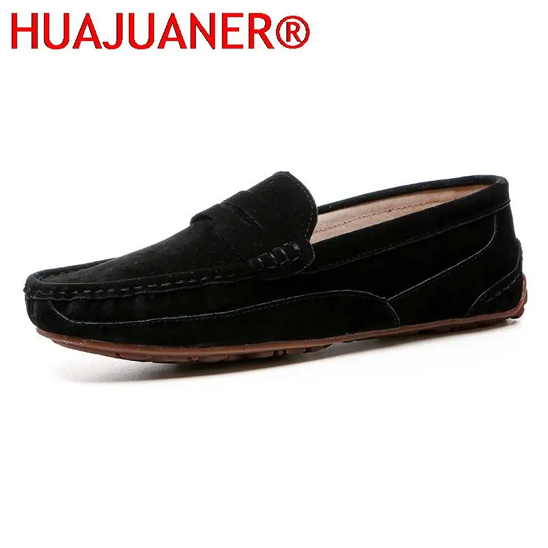 

Mens Loafers Leather Casual Suede Shoes Men Breathable Lightweight Driving Flats Fashion Minimalist Shoes for Men Brand Loafers