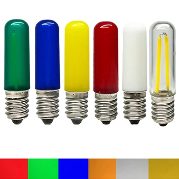 Ampoule de congélateur E14 T15 PC, 1.5W, rouge, vert, bleu, jaune, blanc chaud, décoration d'éclairage domestique