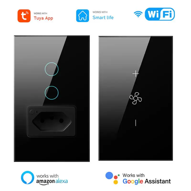 

TUYA WiFi Smart Switch Light Switch Socket Ceiling Fan Switch Timer Smart Home Works With Smart Life App Via Alexa Google Home