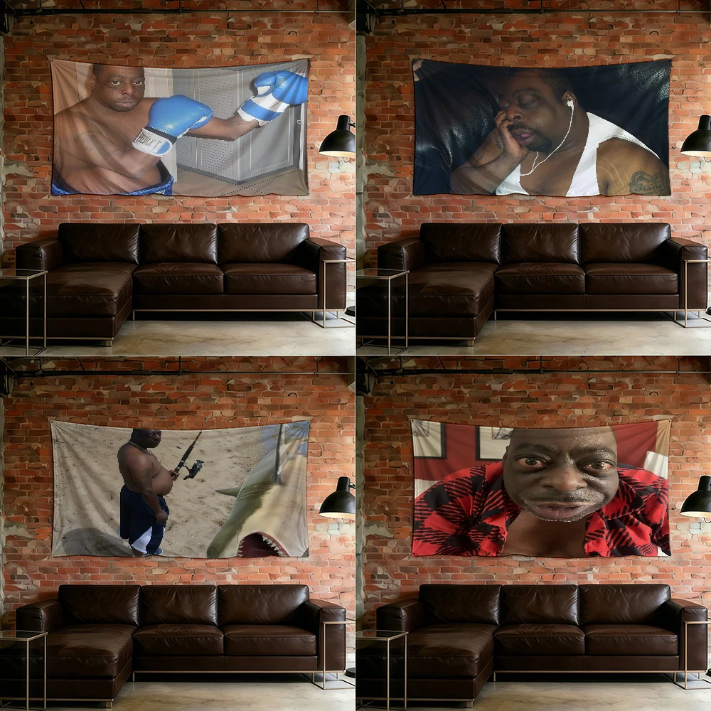 Bandeira engraçada de boxe verde Lester Beetlejuice para decoração de parede de quarto, dormitório, camping, piquenique, estilo artístico, garagem, bar.