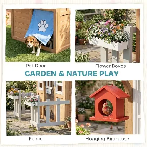 Outdoor Playhouse with Pet Doo - Kids Outdoor Wooden Playhouse recension och pris