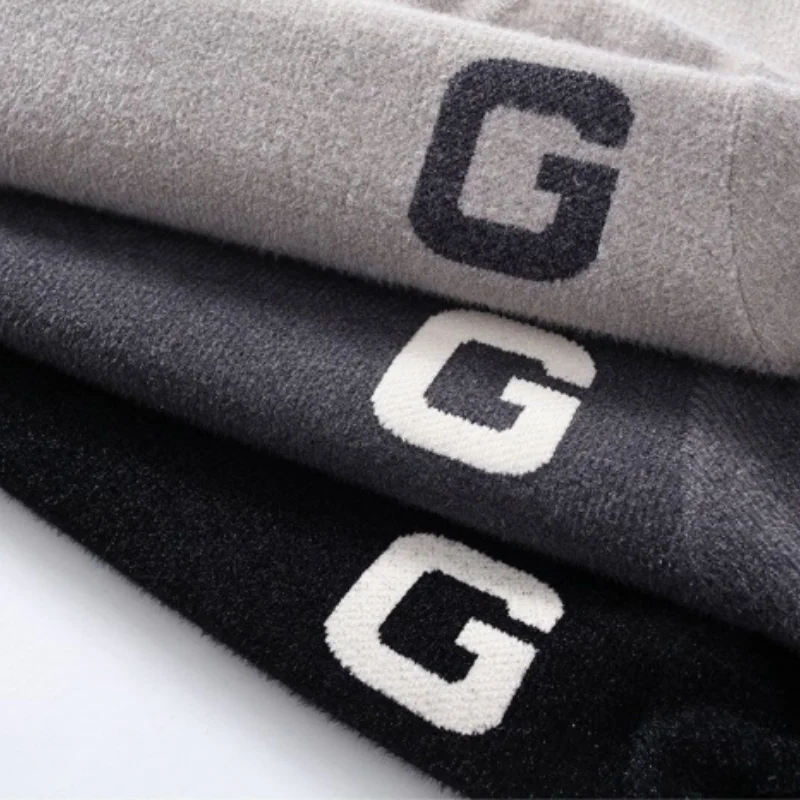 men autumn winter long sleeves knit sweater round neck personality stripe letter best seller pullover trend leisure fashion tops