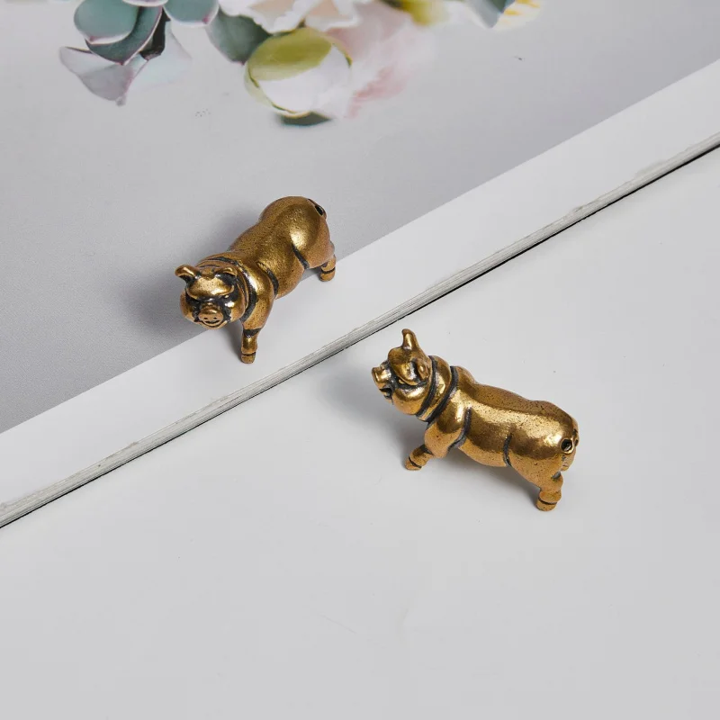 Brass Mini Pig Desktop Decoration Creative 12 Symbolic Animals the Year of the Pig Piglet Small