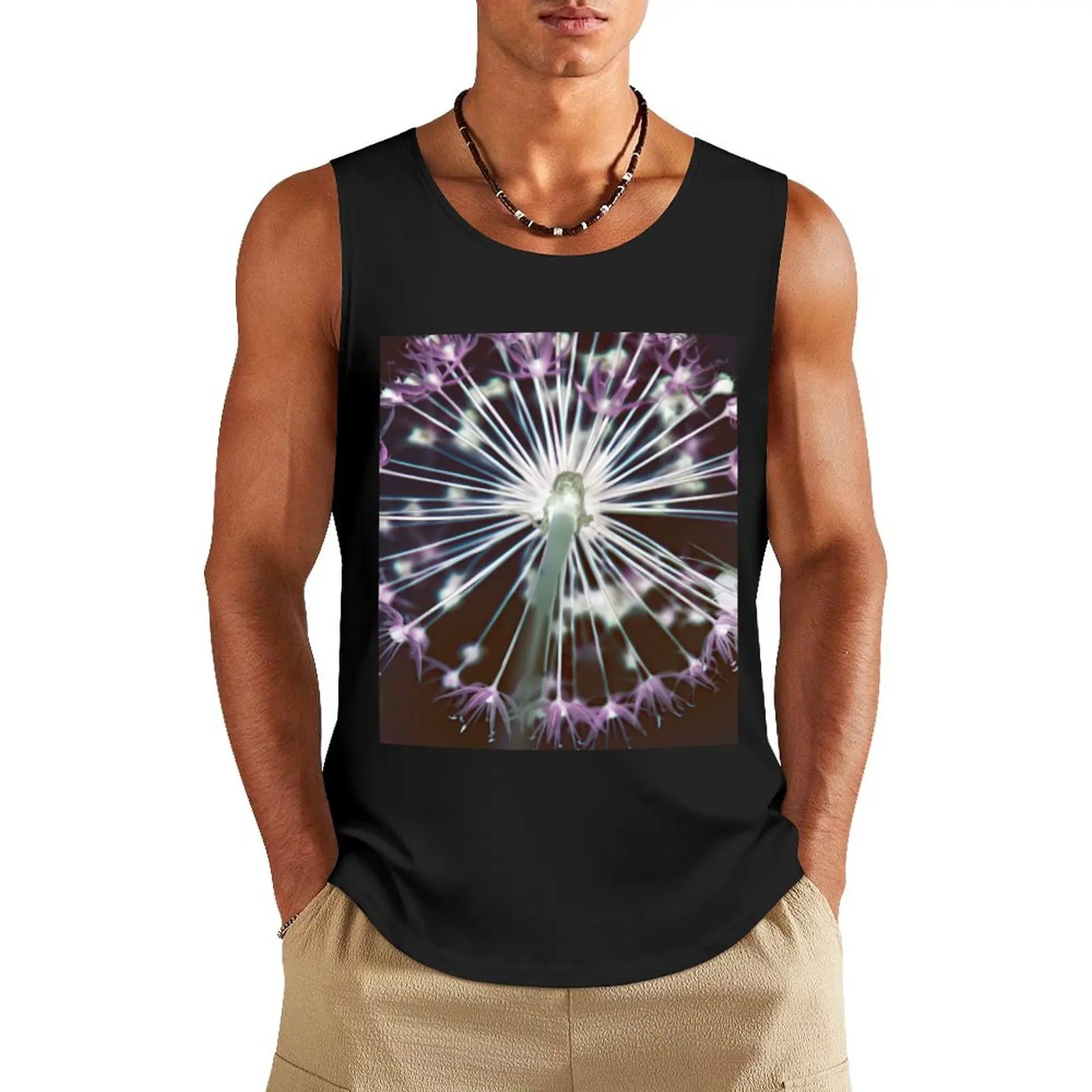 Floral Fireworks. Dark Floral Tank Top Gym clothes bodybuilding man male top