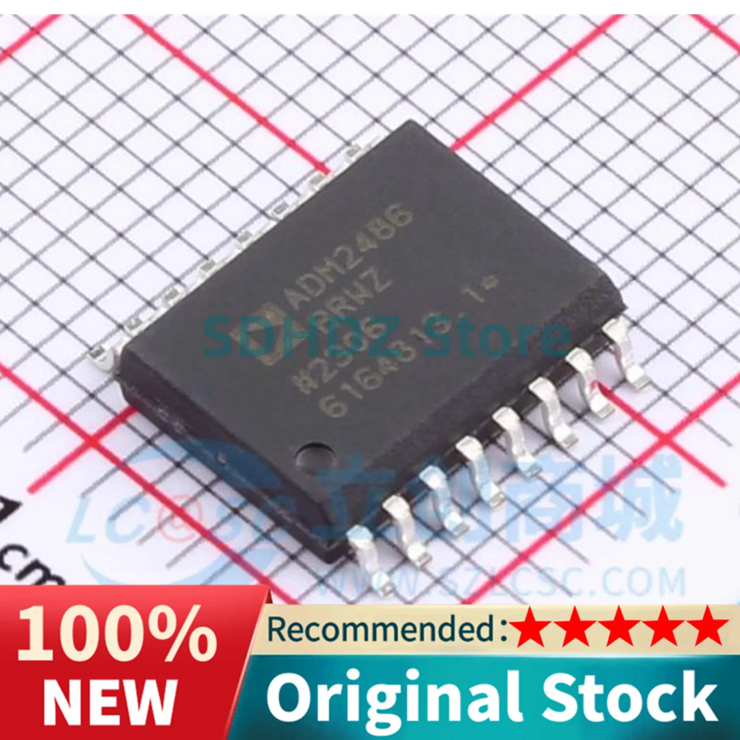 

5PCS ADM2483BRWZ-REEL SOP16 ADM2486BRWZ-REEL DGT ISO 2.5KV RS422/RS485 16SOIC