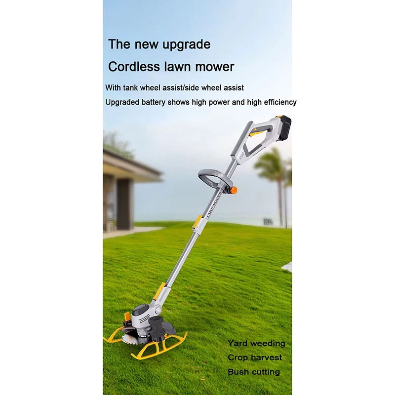 

Lawn Yard Garden Cordless Electric Brush Cutter Retractable Home Stringless Weed Eater Trimmer Handheld Lawn Mower