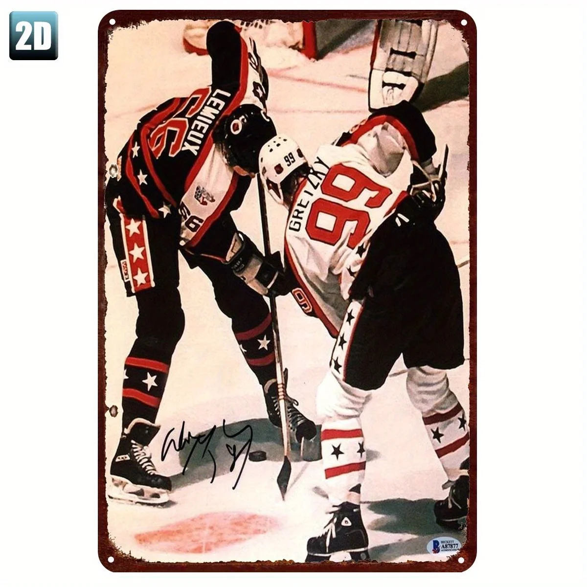 Vintage-Metallblechschild – Retro-Hockey-Wandkunst, 20,3 x 30,5 cm, Garage, Bar, Männerhöhle, Dekor
