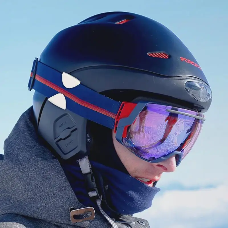 Goggle klip untuk pegangan kacamata Ski 2 buah klip kacamata lepas cepat rel samping aman sabuk multifungsi perlengkapan Ski gesper