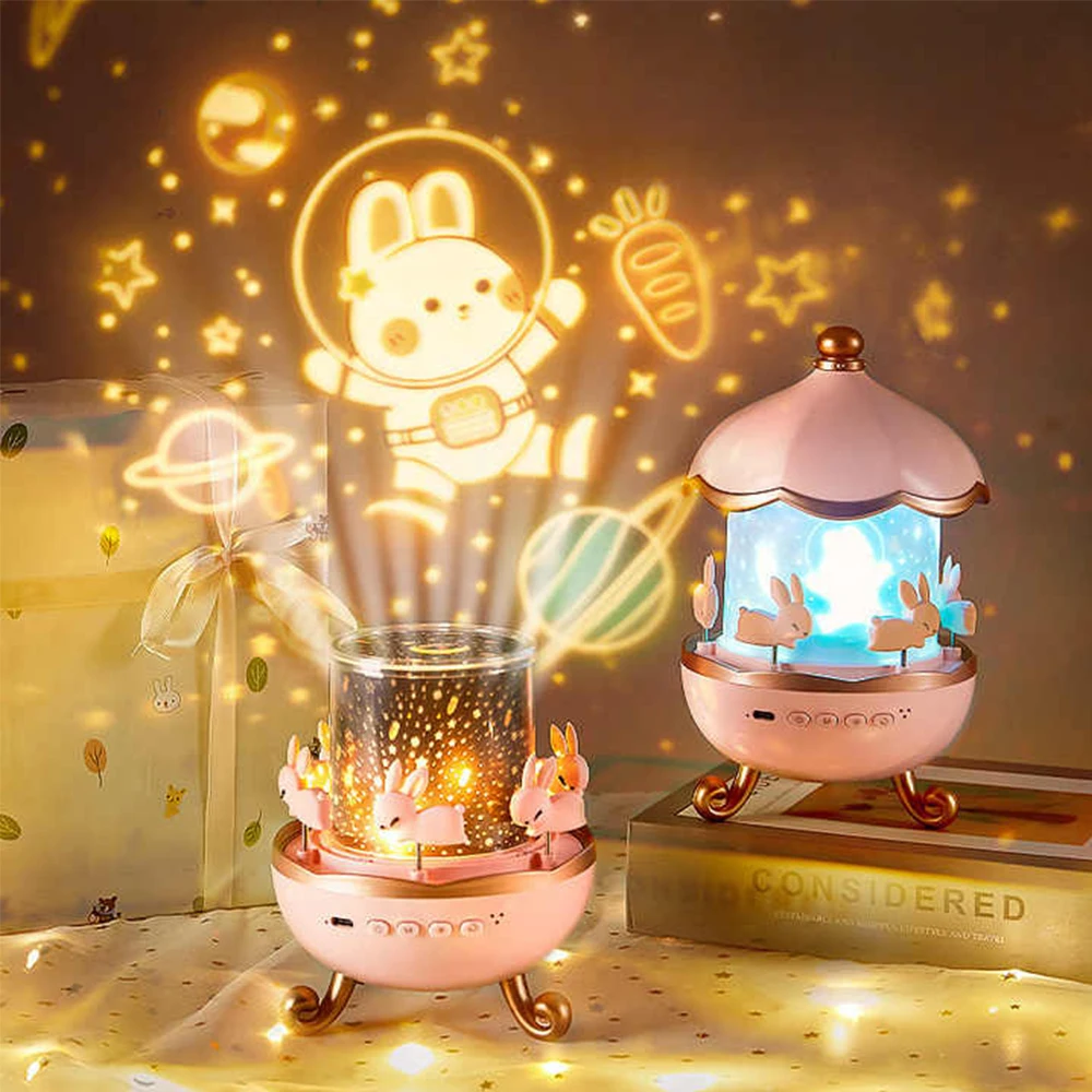 Projector-nachtlampje met luidspreker voor kinderkamerdecoratie 12 films Kawaii Ocean Projectie-nachtlampjes voor babykamercadeaus