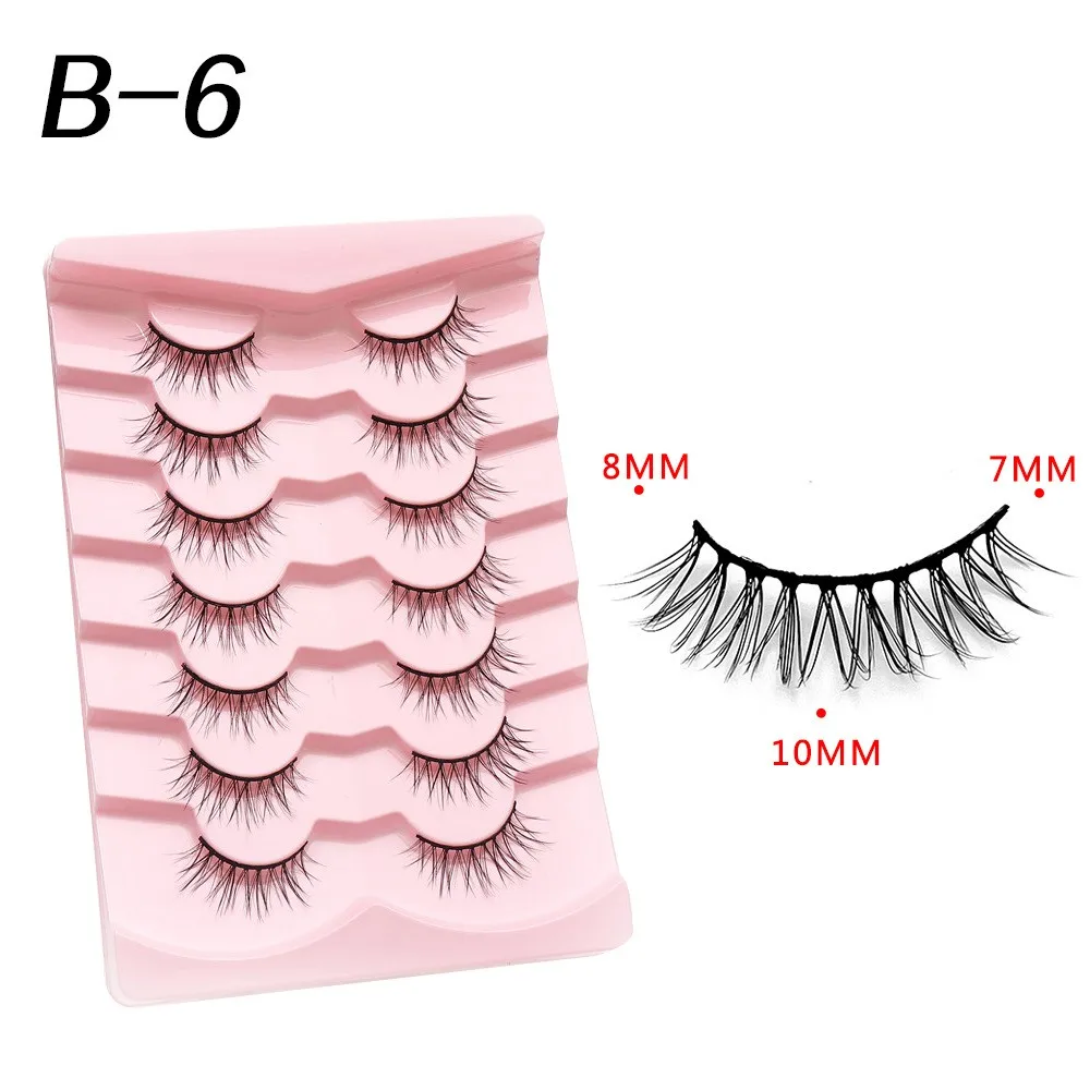 7 pairs/Tray Manga natural long wispy Full strip eyelashes extentions material withPersonalized