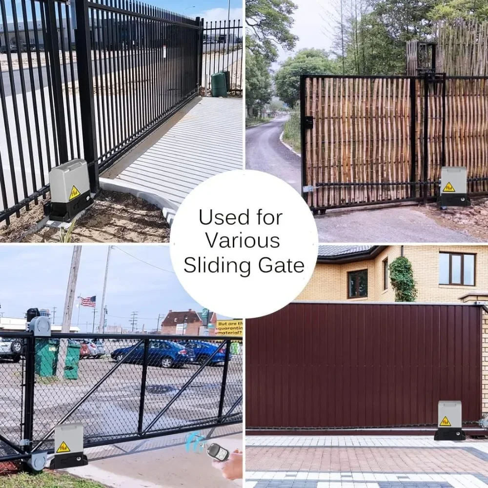 فتاحات البوابة - مجموعة فتاحة البوابة المنزلقة الأوتوماتيكية، محرك بوابة منزلق مع أجهزة التحكم عن بعد ومستشعر الأشعة تحت الحمراء الكهربائي #6