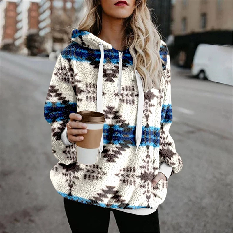 

Autumn Winter Hoodies 2023 Women Long Sleeve Hooded Drawstring Print Pocket Fashion Elegant Loose Casual Commute Female Hoodies