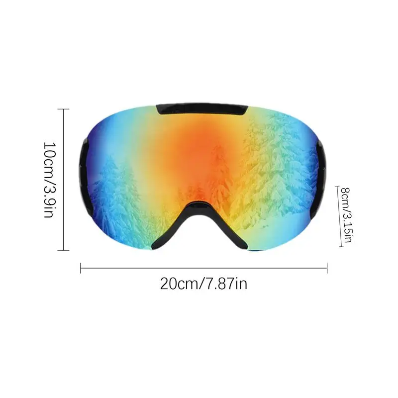 Snowboardbrille über Brille für Herren, beschlagfrei, für kaltes Wetter, TPU-Rahmen, unzerbrechliche PC-Linsen, Winter-Schnee-Sportbrille