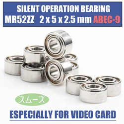10pcs Mr52zz 2*5*2.5 Mm Mr52 2*5*2mm Open Stainless Steel For Video Card High Speed For Motor L-520zz