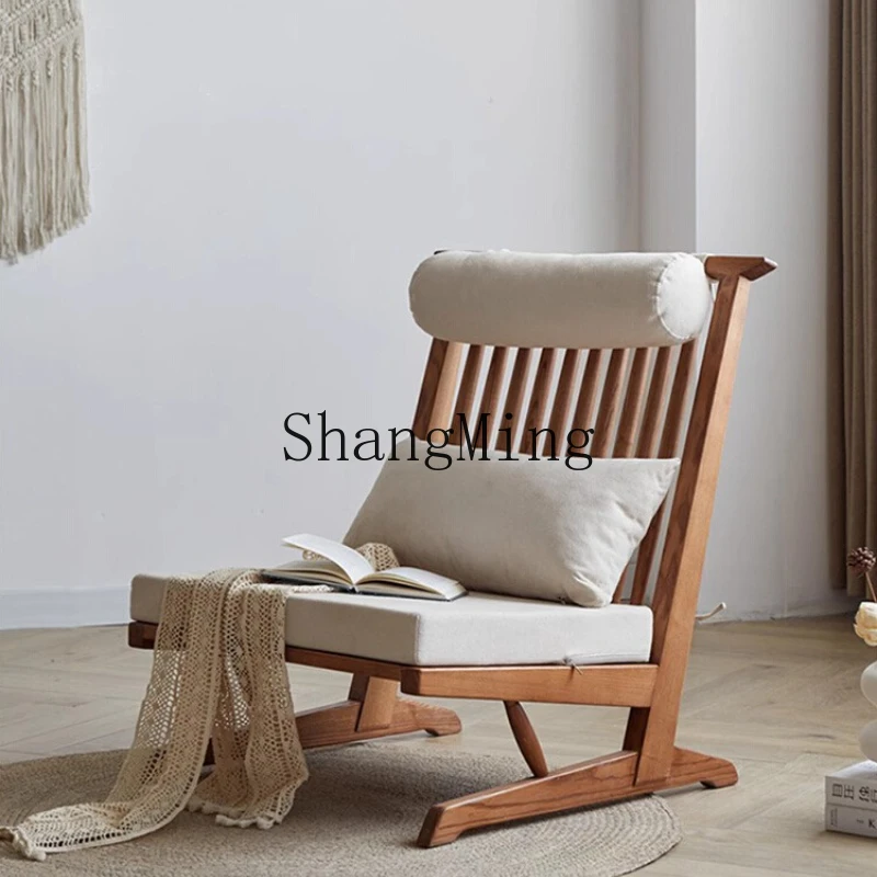 

LXY living room Internet celebrity solid wood sofa chair wabi wind balcony leisure chair