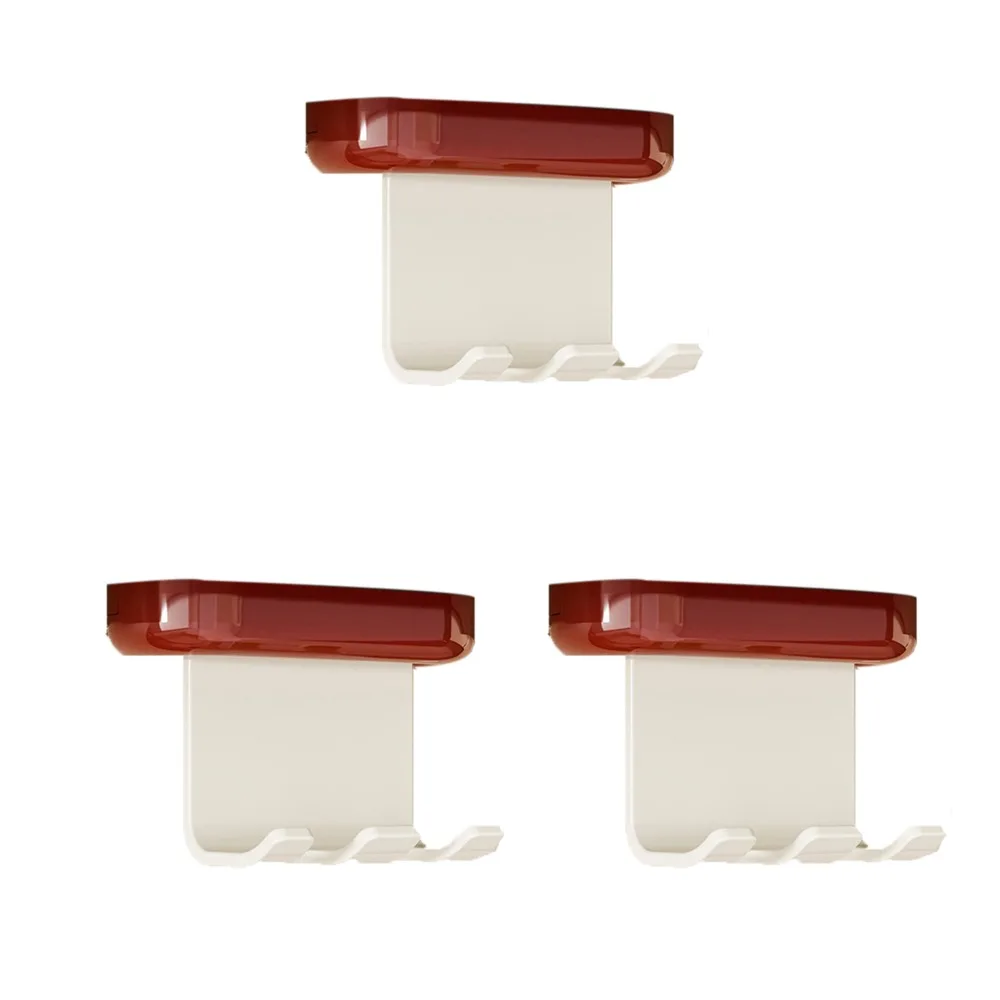 

3Pcs Plastic Magnetic Toothbrush Holder Antique Style Wall Mounted Electric Toothbrush Storage Hook Detachable Space Saving