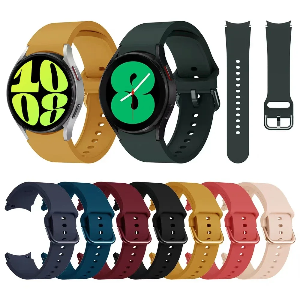 20mm Silicone Strap For Samsung Galaxy Watch 6 Classic 47mm/43mm Pro 45mm No Gap Sport Bracelet For Watch 7 6 5 4 40mm/42mm belt