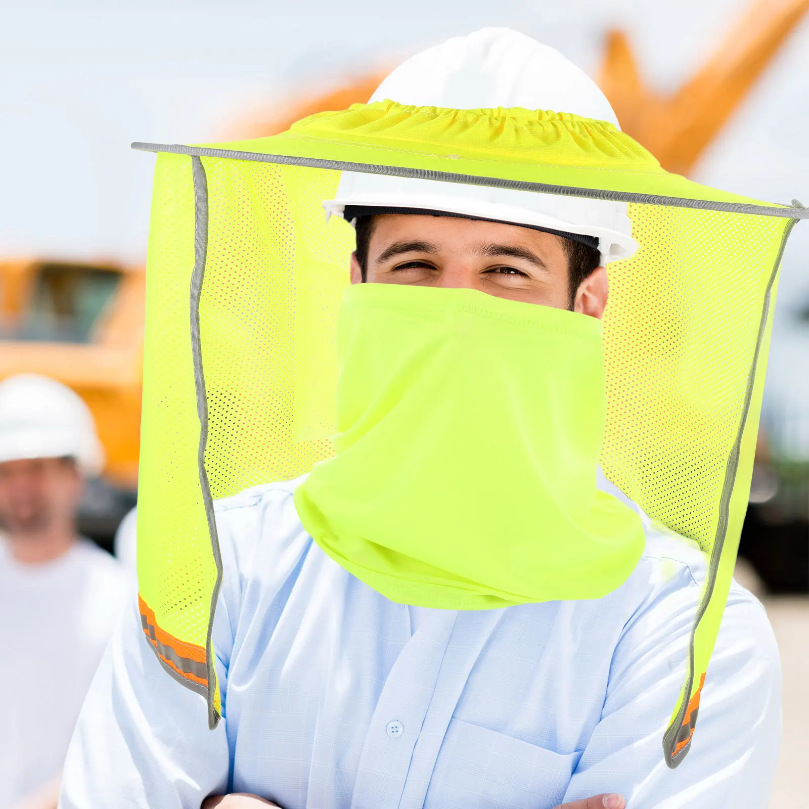 

Hard Hat Sun Shade Full Brim Neck Shield Breathable Mesh Visor Adjustable for Construction Workers Outdoor Sun Protection