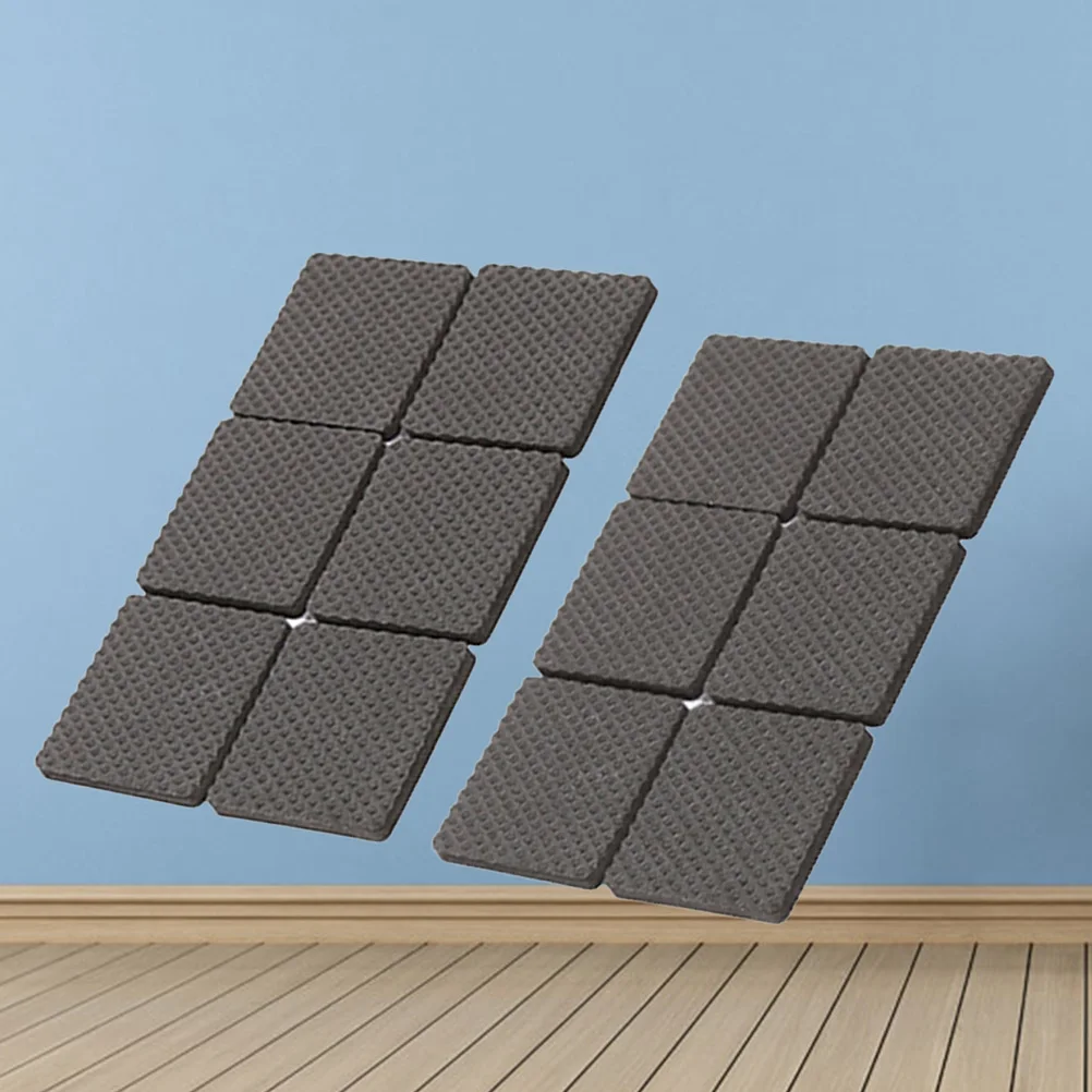 

12pcs Floor Protector Pads For Furniture Self-Adhesive Non-Slip Chair Feet Pad Table Leg Covers 4.5X4.5Cm Square Black Quiet